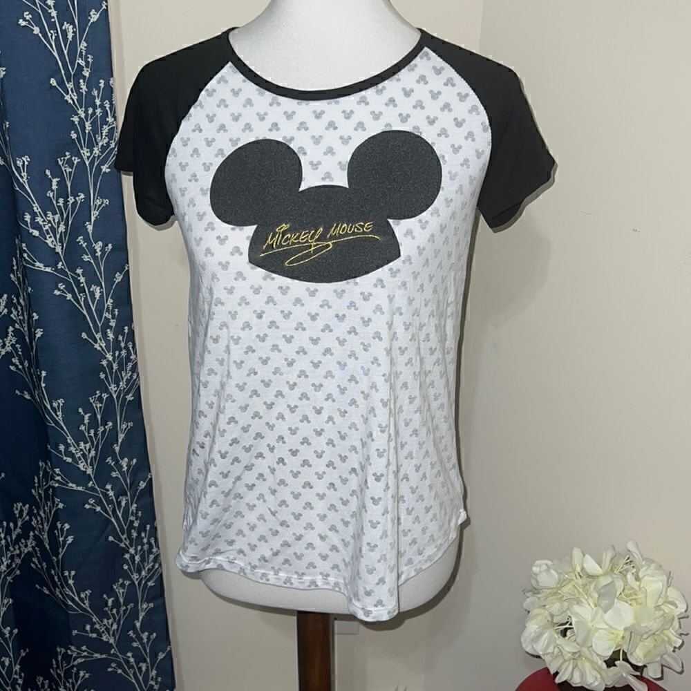Disney Parks Walt Disney World Mickey Mouse Ear Hat Short Sleeve Raglan Tee XS